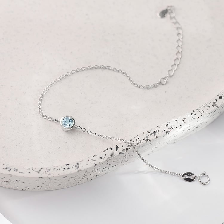 Zlatý náramok s okrúhlym akvamarínom Rollie 153310