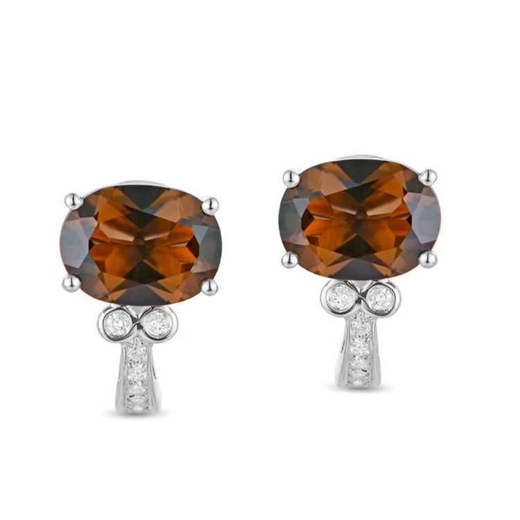 Topásové náušnice s diamantmi Smokie 87999