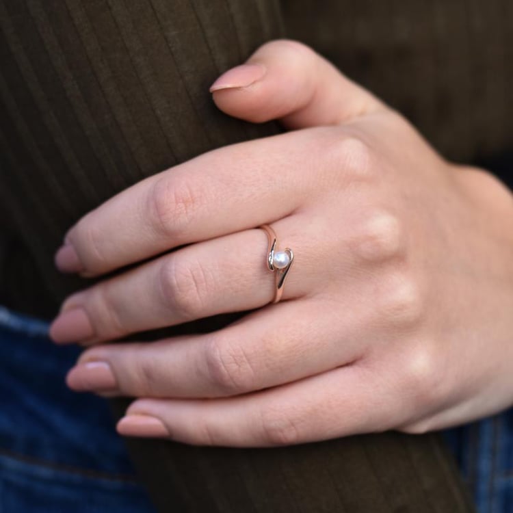 Zásnubný prsteň s perlou 36458