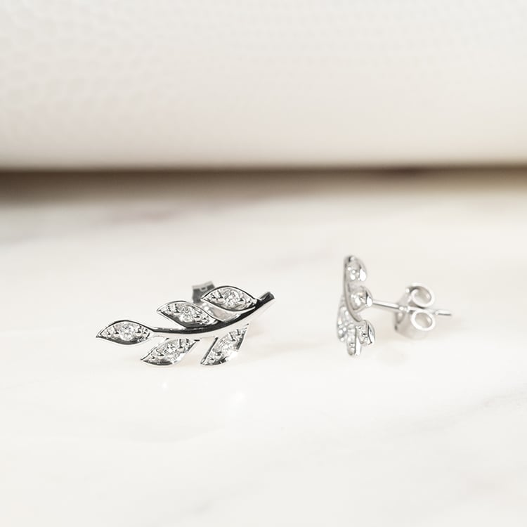 Diamantové náušnice v tvare lístkov Myrta 135749