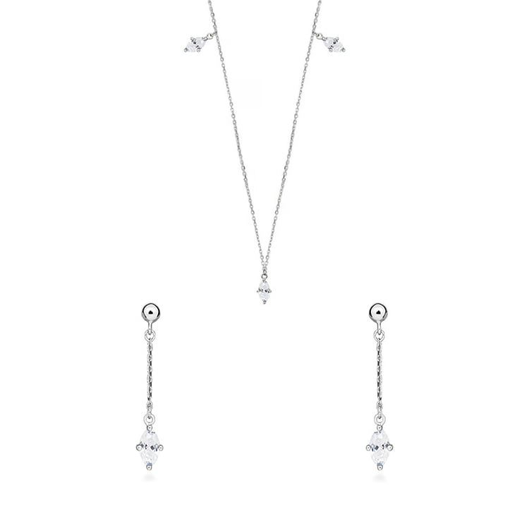 Zlatá kolekcia šperkov s bielymi topásmi Floriane