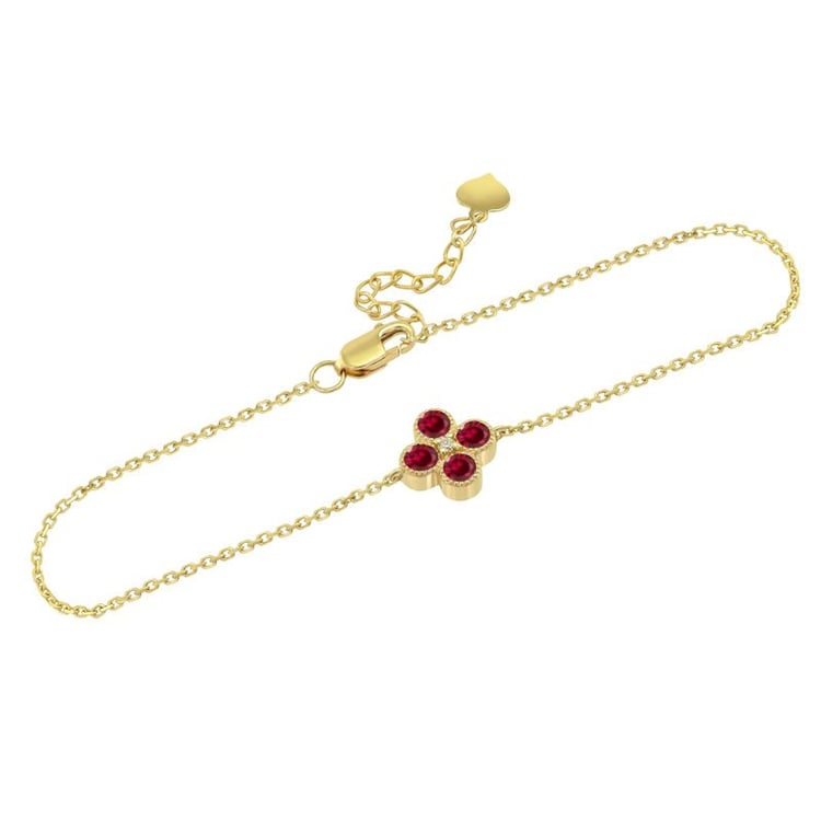 Rubínový náramok s diamantom Reith