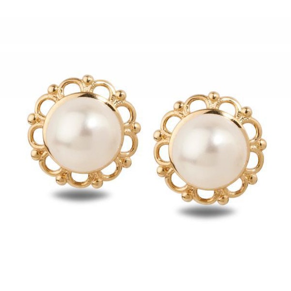 Zlaté náušnice s perlami 