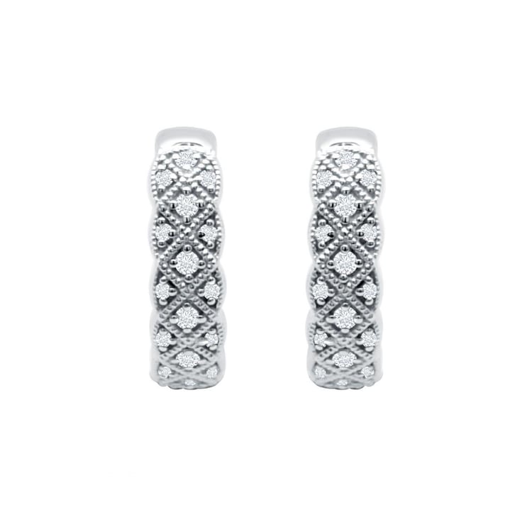 Strieborné kruhové náušnice s diamantmi Laura