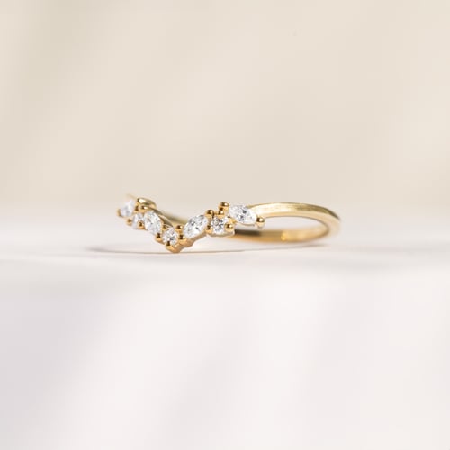 Vykrojený prsteň s round a marquise diamantmi Fiachri