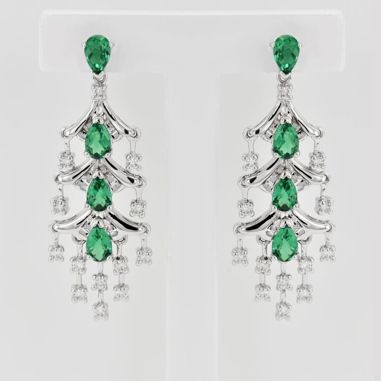 Visiace strieborné náušnice 15418