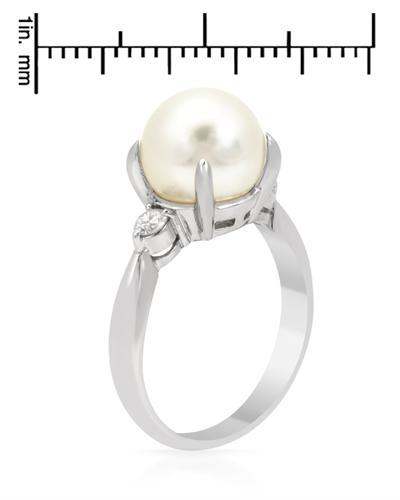Perlový prsteň s diamantmi 3784