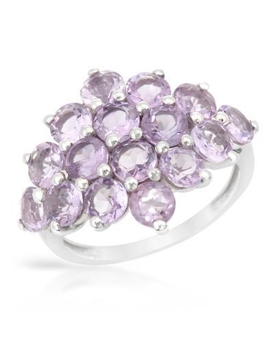 Ametystový strieborný prsteň