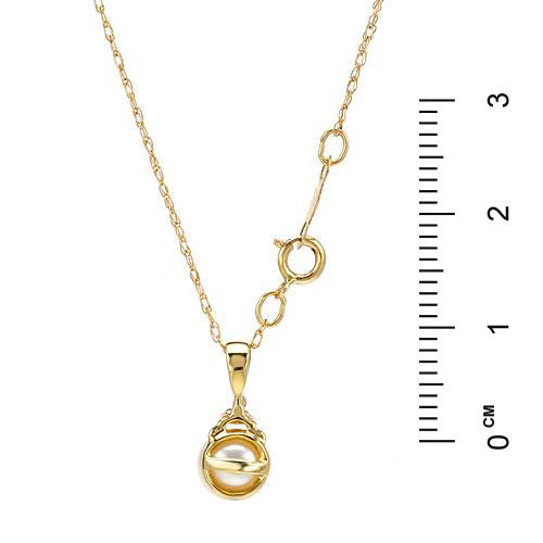 Zlatý náhrdelník s perlou a diamantmi 53545