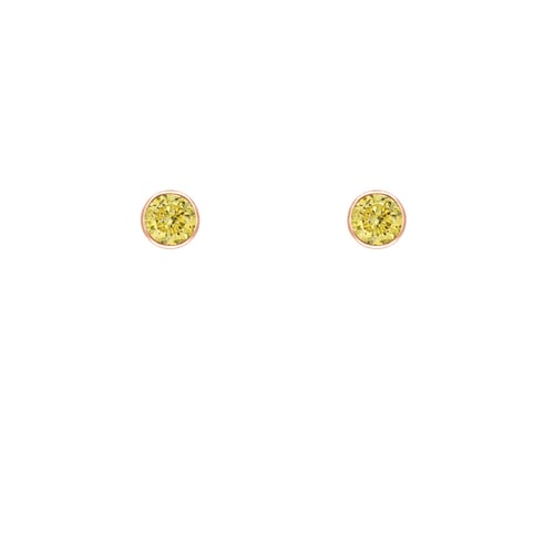 Minimalistické bezel náušnice so žltými diamantmi Viosa