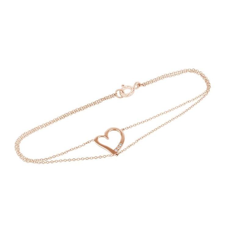 Dvojitý náramok v tvare srdca s diamantmi Katey