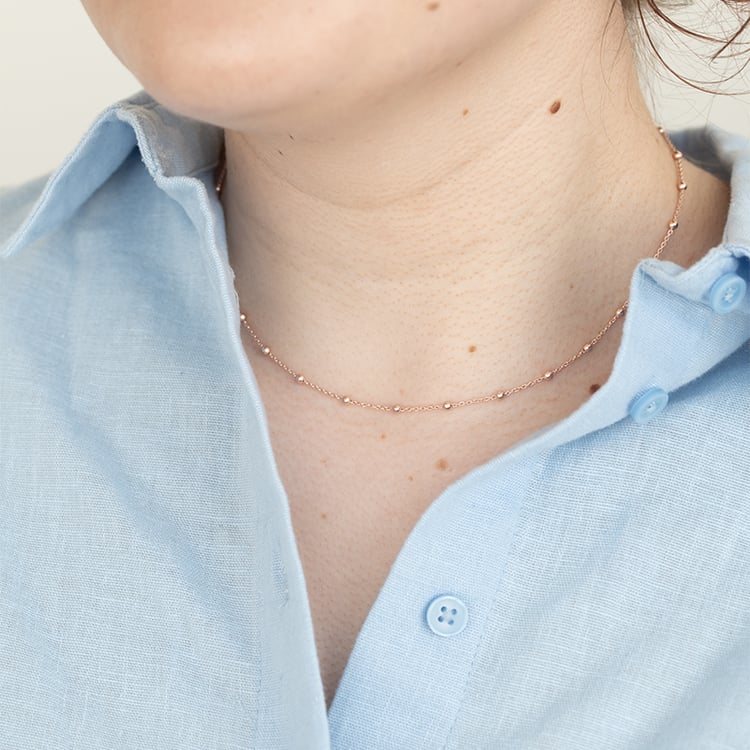 Retiazka s guličkami 45 cm zo striebra 125229