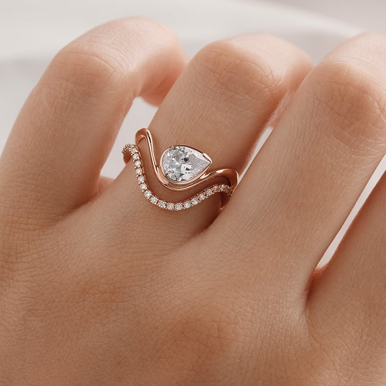 Originálny zásnubný set prsteňov s lab-grown diamantmi 156009