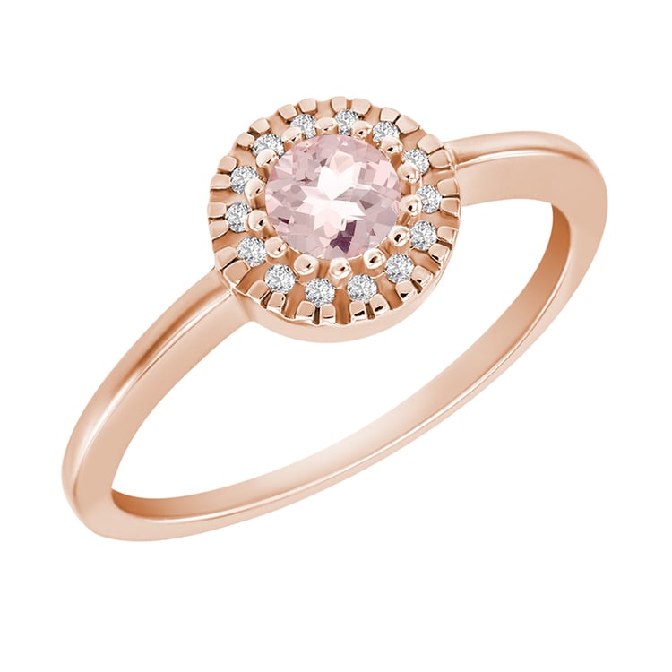 Zlatý zásnubný prsteň s morganitom a diamantmi Niall 28775