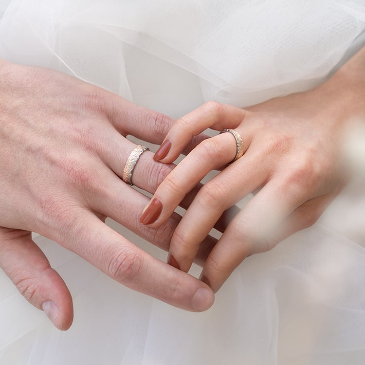 Unikátné svadobné obrúčky zo zlata s diamantmi Rachen 97254