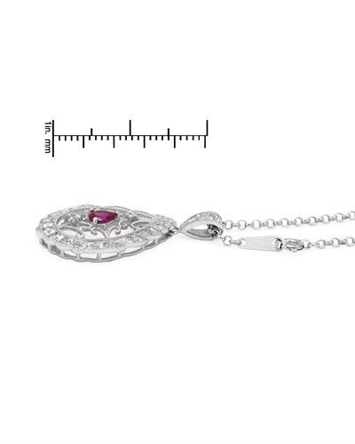 Platinový diamantový náhrdelník s rubínom 1744