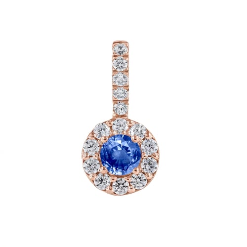 Strieborný elegantný prívesok s modrým zafírom a lab-grown diamantmi Harvey