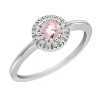 Zlatý zásnubný prsteň s morganitom a diamantmi Vale
