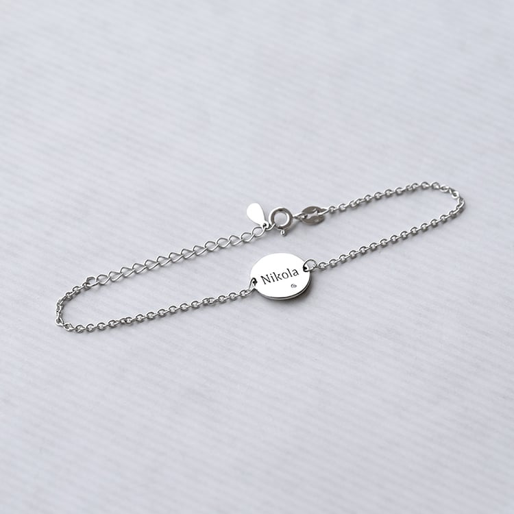 Náramek s diamantem a s gravírem 70906