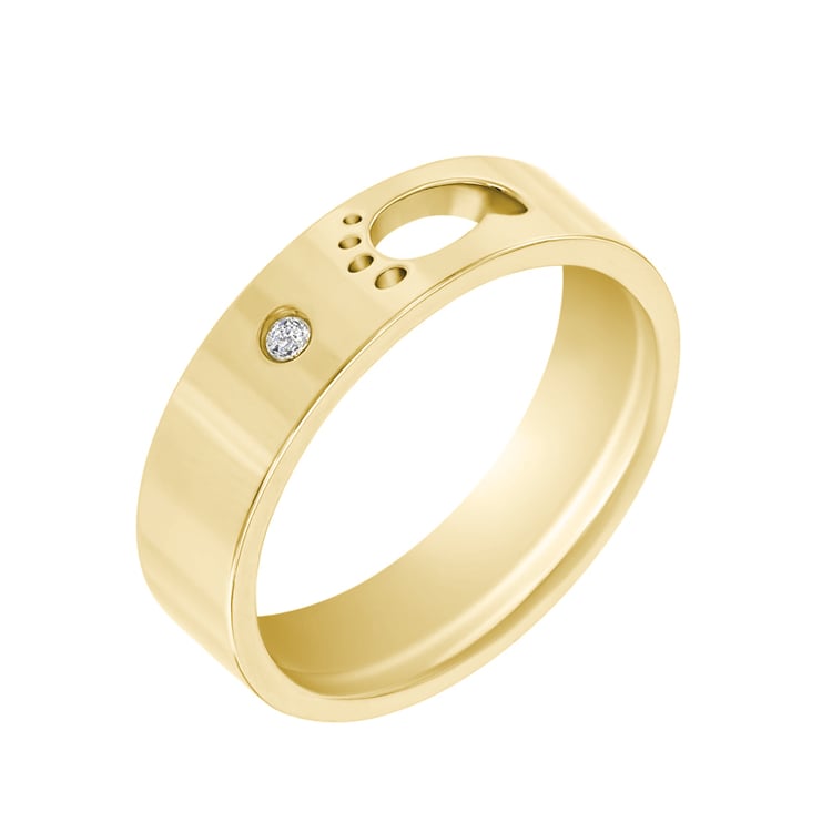 Dámska svadobná obrúčka zo zlata s chodidlom 33482