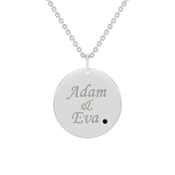 Platinový prívesok s čiernym diamantom a gravírom vašej voľby Lorenzo