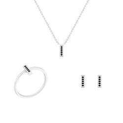 Minimalistický set šperkov s čiernymi diamantmi Lashay
