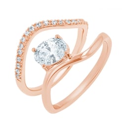 Romantický zásnubný set prsteňov s lab-grown diamantmi Thea