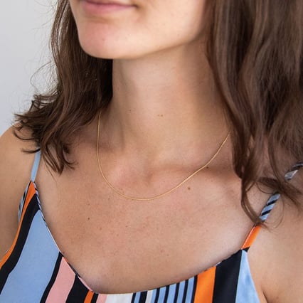 Ankr retiazka 45-50 cm z pozlateného striebra