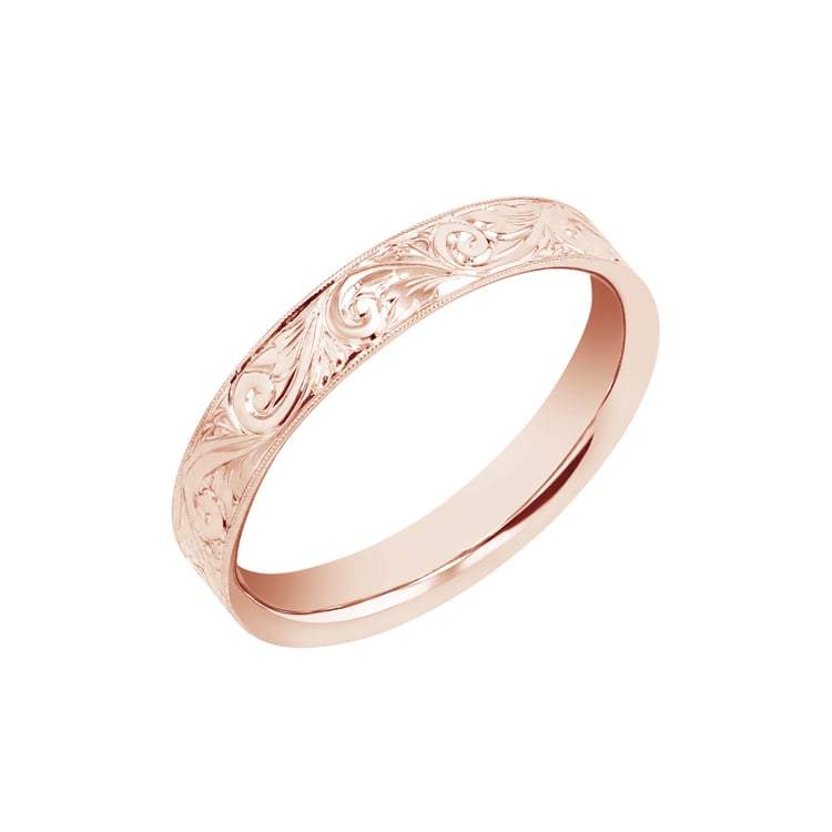 Vintage svadobné obrúčky s gravírovaním a diamantom Bolton 98403