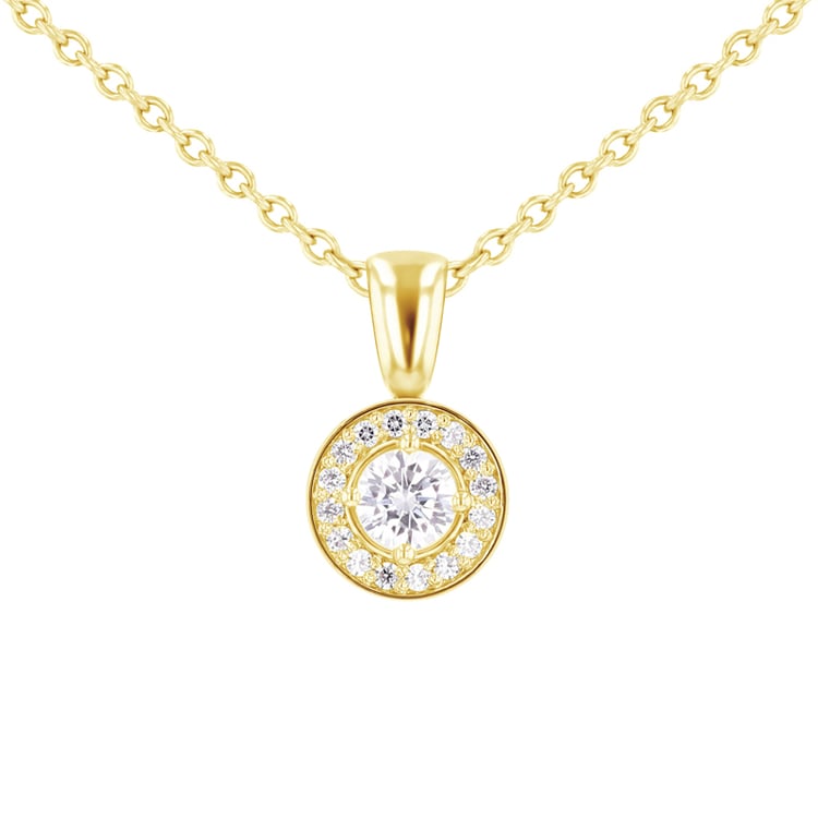 Halo prívesok s moissanitmi a diamantmi Milner 101347