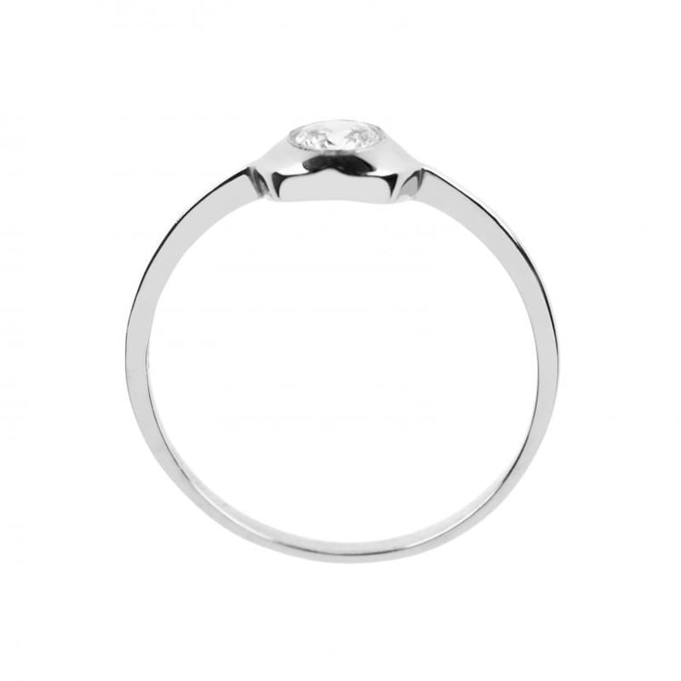 Zlatý zásnubný prsteň s diamantom 11157