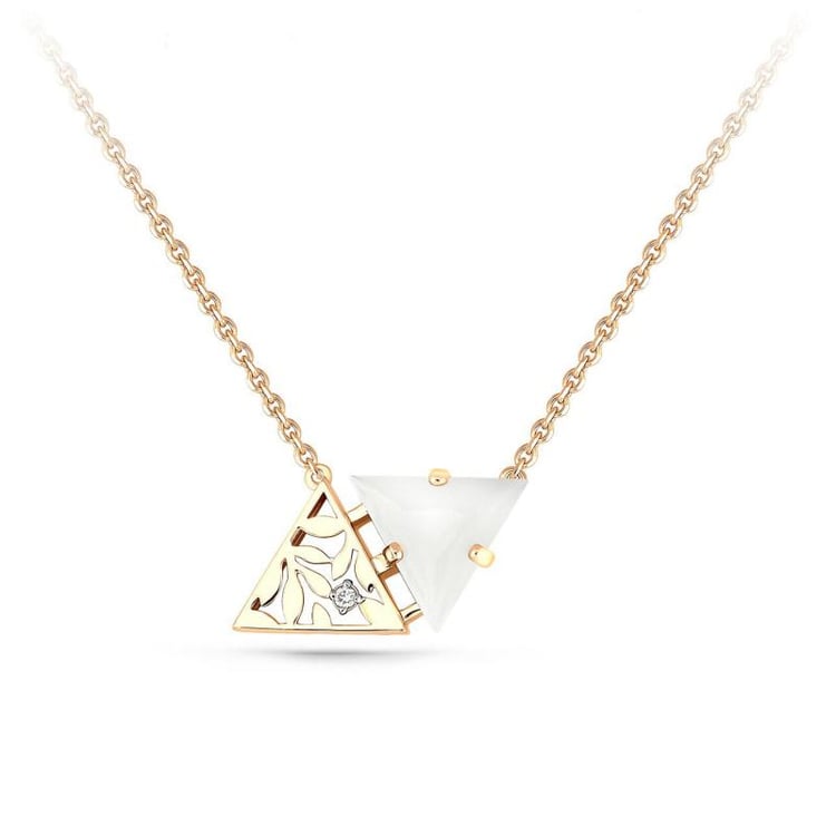 Zlatý náhrdelník s achátom a diamantom