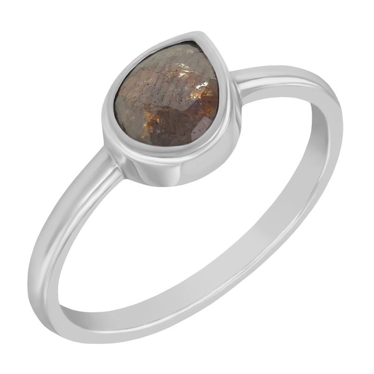 Prsteň s hnedým pear salt and pepper diamantom Abihu 97450
