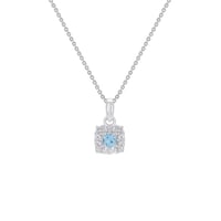 Strieborný akvamarínový prívesok s lab-grown diamantmi Merritt