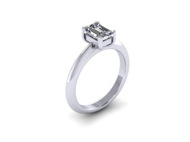 Zlatý zásnubný prsteň s emerald diamantom Luneta 6567