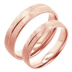 Svadobné obrúčky so škrabaným povrchom zo zlata Diamie