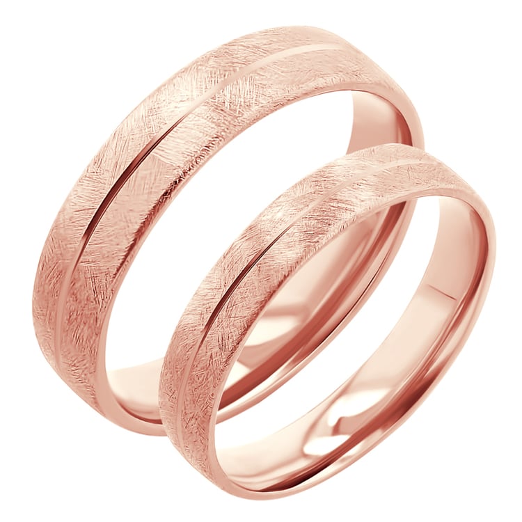 Svadobné obrúčky so škrabaným povrchom zo zlata Diamie 117517