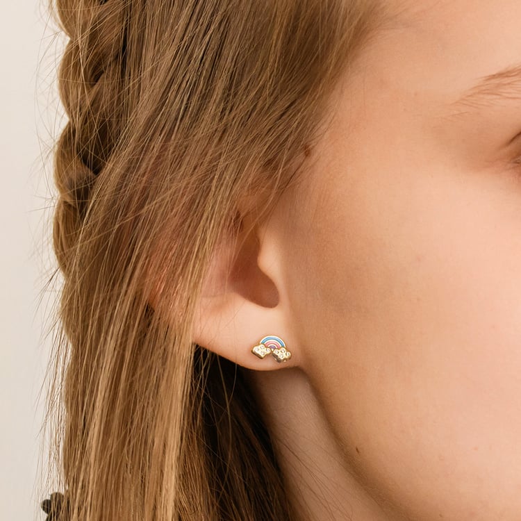 Zlaté detské náušnice v tvare dúhy Holly 164377