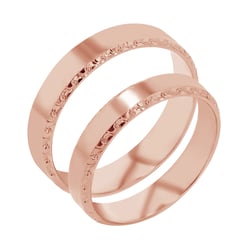 Zlaté svadobné obrúčky so zdobenými okrajmi Myron