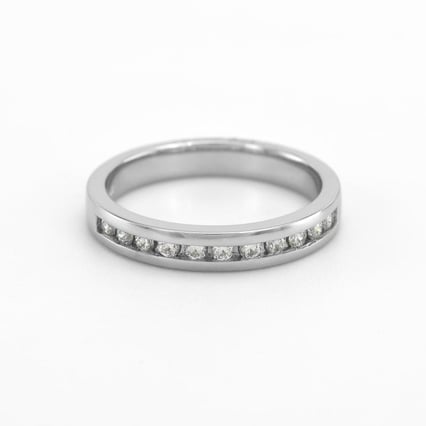 Svadobná eternity obrúčka s pánskym plochým prsteňom Evaly