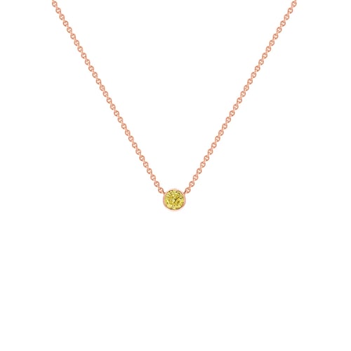 Strieborný minimalistický náhrdelník so žltým diamantom Vieny