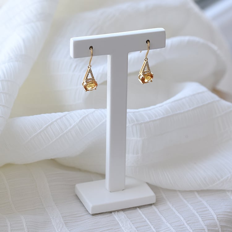 Citrínovej náušnice s diamantmi 71170