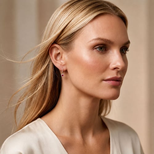 Očarujúce strieborné náušnice s rubínmi a lab-grown diamantmi Donna