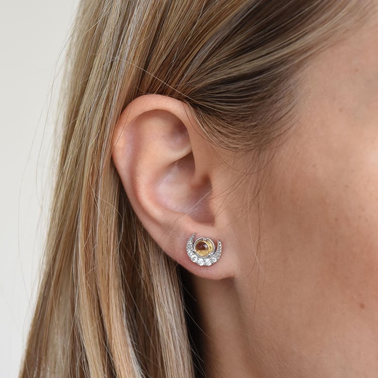 Náušnice s citrínmi zo striebra 86201