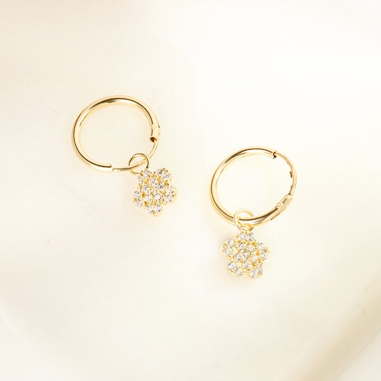 Zlaté detské náušnice v tvare kvetiny Dahlia 164364