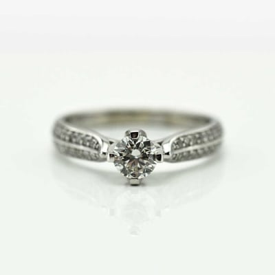 Prsteň zo 14k bieleho zlata