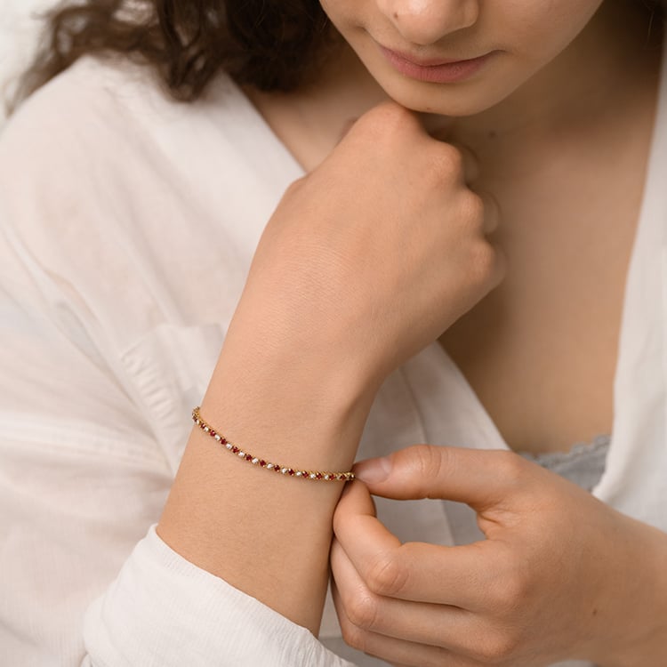 Tenisový náramok s rubínmi a diamantmi Kendrick 153844