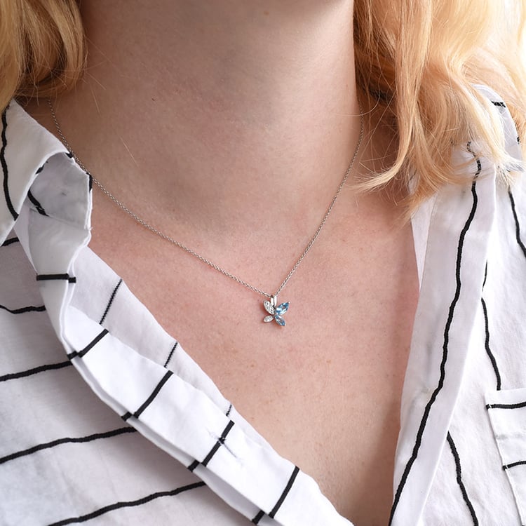 Romantická kolekcia šperkov s topásmi a diamantmi Ned 106233