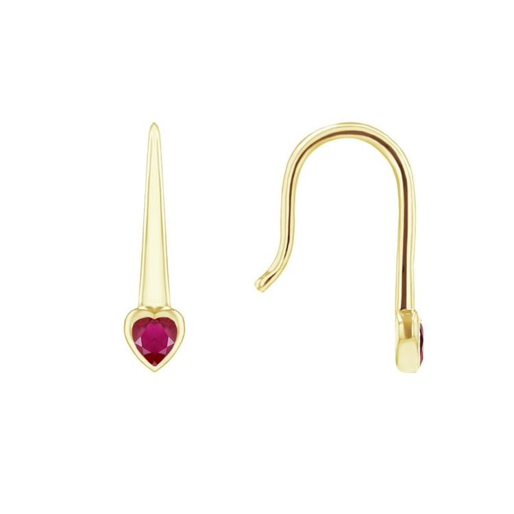 Visiace náušnice s rubínovými srdiečkami Levy 99829