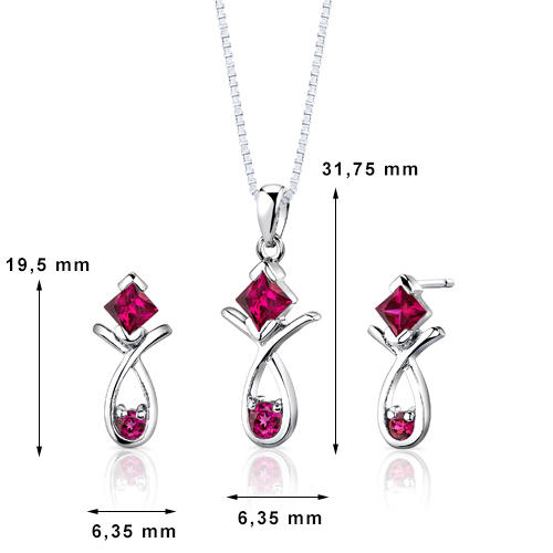 Kolekcia s rubínmi strieborná 2242